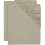 Lot de 2 draps housses en jersey olive green (60 x 120 cm) Lot de 2 draps housses en jersey olive green (60 x 120 cm)