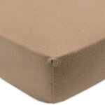 Lot de 2 draps housses en jersey sea green - biscuit (60 x 120 cm)