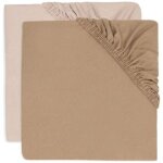Lot de 2 draps housses en jersey wild rose - biscuit (70 x 140 cm) Lot de 2 draps housses en jersey wild rose - biscuit (70 x 140 cm)