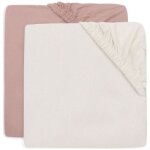 Lot de 2 draps - housses en jersey wild rose - ivory (70 x 140 cm) Lot de 2 draps - housses en jersey wild rose - ivory (70 x 140 cm)