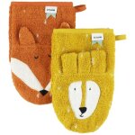 Lot de 2 gants de toilette mr. lion et mr. fox