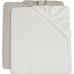 Lot de 2 housses de matelas à langer éponge ivory - nougat (50 x 70 cm) Lot de 2 housses de matelas à langer éponge ivory - nougat (50 x 70 cm)