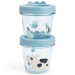 Lot de 2 pots de conservation tiny farm bleu
