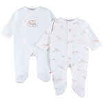 Lot de 2 pyjamas jersey z�bre (6 mois)