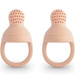 Lot de 2 sucettes grignoteuses en silicone blush