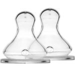 Lot de 2 tétines en silicone débit dense Lot de 2 tétines en silicone débit dense