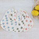 Lot de 3 bavoirs naissance gots happy fruits olive