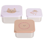 Lot de 3 bo�tes � go�ter inox tiny team chat