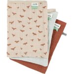 Lot de 3 gants de toilette en mousseline babbling birds