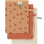 Lot de 3 gants de toilette en mousseline fierce fox Lot de 3 gants de toilette en mousseline fierce fox
