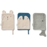 Lot de 3 gants de toilette sylvester arctic sea