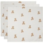 Lot de 3 langes en gaze de coton teddy bear (70 x 70 cm)
