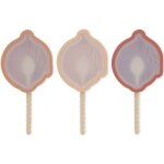 Lot de 3 moules  glaces citron en silicone rose mix