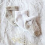 Lot de 3 paires de chaussettes beige et blanc (0 - 6 mois)