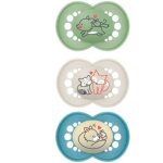 Lot de 3 sucettes original bleu en silicone (18 mois et + )