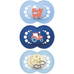 Lot de 3 sucettes original bleu en silicone (18 mois et + )