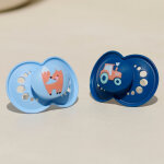 Lot de 3 sucettes original bleu en silicone (18 mois et + )
