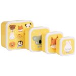 Lot de 4 boîtes à goûter amis des animaux Lot de 4 boîtes à goûter amis des animaux