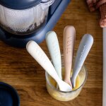 Lot de 4 cuill�res silicone 1er �ge natural set