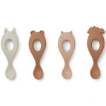 Lot de 4 cuill�res en silicone liva rose mix