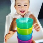 Lot de 4 petites tasses multicolores