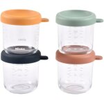 Lot de 4 pots de conservation en verre multicolore (250 ml)
