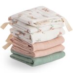Lot de 5 gants de toilette pink flowers