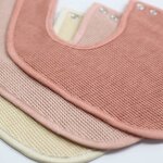 Lot de 6 bavoirs de naissance nid d'abeille rose