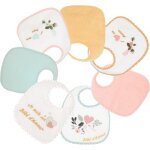 Lot de 7 bavoirs de naissance baby love fille