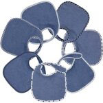Lot de 7 bavoirs de naissance  velcro bleu marine