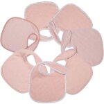 Lot de 7 bavoirs de naissance  velcro roses