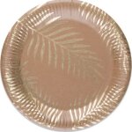 Lot de 8 assiettes en carton kraft tropi chic palmier Lot de 8 assiettes en carton kraft tropi chic palmier