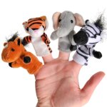 Lot de 8 marionnettes � doigt animaux sauvages