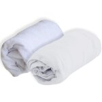 Lot alse blanc et drap housse blanc (70 x 140 cm)