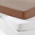 Lot al�se et drap housse blanc - brun (60 x 120 cm)