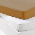 Lot al�se et drap housse blanc - caramel (70 x 140 cm)