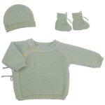 Lot brassière, bonnet et chaussons vert olive (0 - 1 mois) Lot brassière, bonnet et chaussons vert olive (0 - 1 mois)