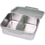 Lunch box inox 2 compartiments dino vert