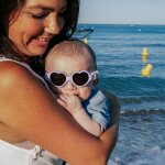 Lunettes de soleil bandeau baby coeur lilas (0 - 9 mois)