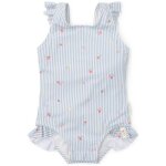 Maillot de bain 1 pice  volants sunny flowers blue (3 - 4 ans)