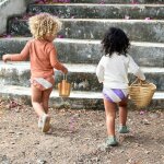 Maillot de bain couche rayures terre et sel marin (7 - 12 mois)