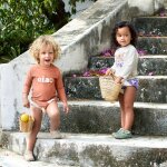 Maillot de bain couche rayures violet et sel marin (3 - 6 mois)