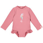 Maillot de bain manches longues 1 pi�ce � volants dreamy pink (6 - 12 mois)