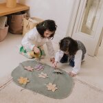 Mallette textile green toy flower garden