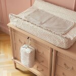 Matelas � langer avec housse little bloom fleurs gris