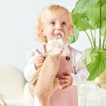 Maxi doudou attache sucette teddy ours caramel