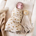Maxi lange en mousseline lively lion (110 x 110 cm)