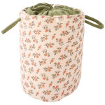 Maxi panier de rangement � anses fleurs et foug�re (40x45 cm)