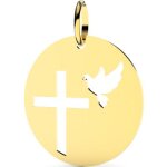 Médaille croix et colombe ajourées (or jaune 375°) Médaille croix et colombe ajourées (or jaune 375°)