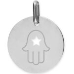 Mdaille main de fatma ajoure personnalisable (or blanc 375)